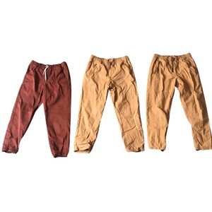 Size 12 Cat & Jack Boy Lined Jogger Pants Bundle Tan & Burnt Orange